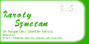 karoly szmetan business card